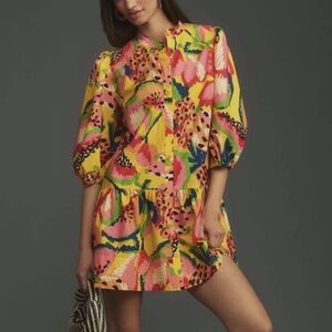 Farm Rio Fruit Printed Mid Sleeve Mini Dress XXS